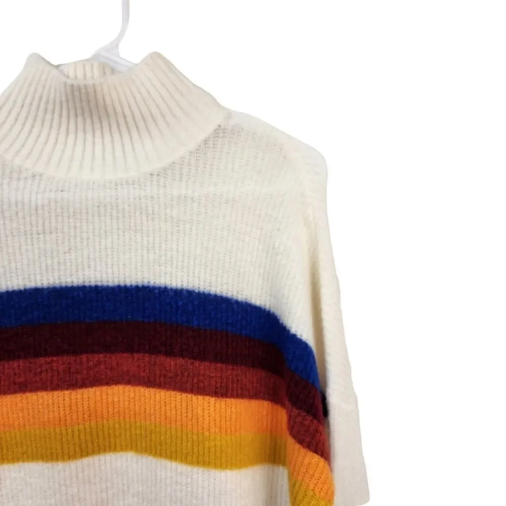 Express Women's Rib-Knit Mid Stripe Mock Neck Sweater - SP